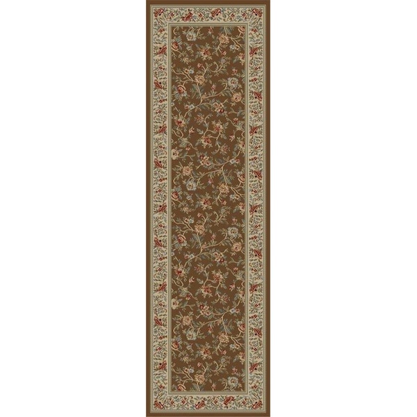 Concord Global 9 ft. 3 in. x 12 ft. 6 in. Ankara Floral Garden - Brown 62288 - main